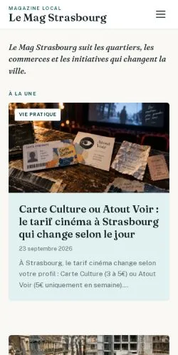 Forhåndsvisning af Le Mag Strasbourg, opført til udgivelse af sponsorerede artikler