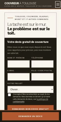 Forhåndsvisning af Couvreur Toulouse Devis, opført til udgivelse af sponsorerede artikler