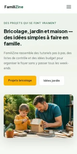 Vista previa del sitio FamiliZine, referenciado para publicar artículos patrocinados