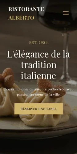 スポンサード記事の掲載先として登録されたRistorante Albertoのサイトプレビュー