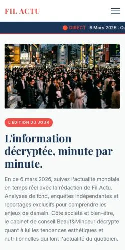 Aperçu du site Fil Actu, référencé pour publier un article sponsorisé