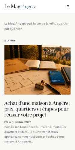 Aperçu du site Le Mag Angers, référencé pour publier un article sponsorisé