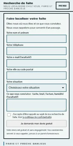 Forhåndsvisning af Recherche Fuite Paris, opført til udgivelse af sponsorerede artikler