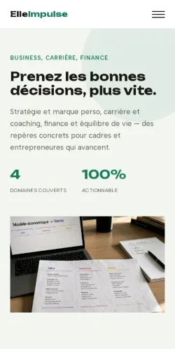 Preview of the Elle Impulse website, listed for sponsored article publication