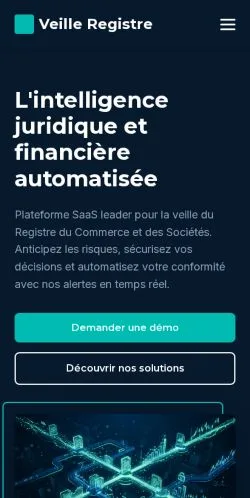 Anteprima del sito Veille Registre, referenziato per la pubblicazione di articoli sponsorizzati