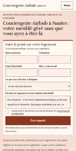 Anteprima del sito Nantes Airbnb Conciergerie, referenziato per la pubblicazione di articoli sponsorizzati