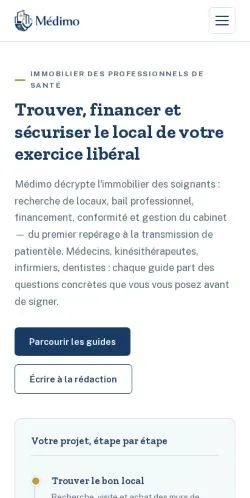 Vista previa del sitio Médimo, referenciado para publicar artículos patrocinados
