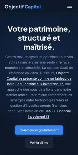 Förhandsvisning av webbplatsen Objectif Capital, listad för publicering av sponsrade artiklar