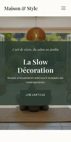 Förhandsvisning av webbplatsen Maison & Style, listad för publicering av sponsrade artiklar