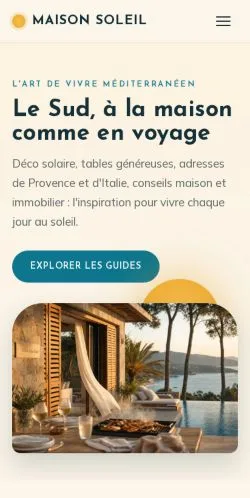 Vorschau der Website Maison Soleil Événements, gelistet für die Veröffentlichung gesponserter Artikel