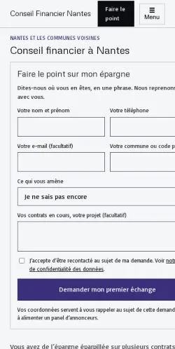 Anteprima del sito Conseil Financier Nantes, referenziato per la pubblicazione di articoli sponsorizzati