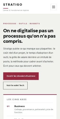 Vista previa del sitio Stratigo Hybrid Work, referenciado para publicar artículos patrocinados