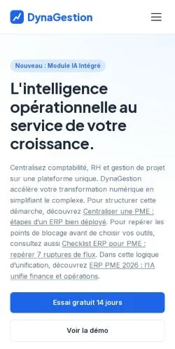 Preview of the DynaGestion website, listed for sponsored article publication