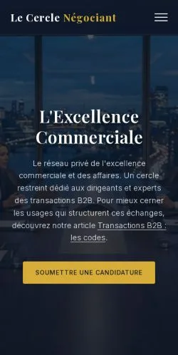 Aperçu du site Le Cercle Négociant, référencé pour publier un article sponsorisé