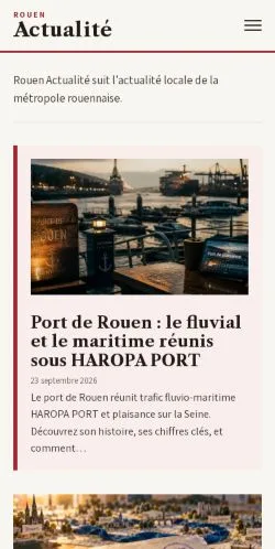 Aperçu du site Rouen Actualité, référencé pour publier un article sponsorisé