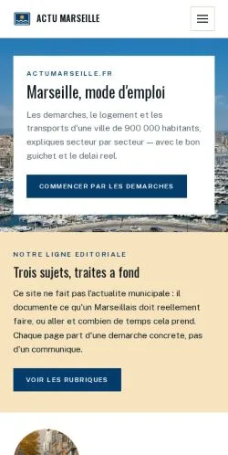 Vista previa del sitio Actu Marseille, referenciado para publicar artículos patrocinados