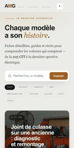 スポンサード記事の掲載先として登録されたAMG Magazine Autoのサイトプレビュー