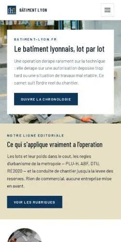 Vorschau der Website Bâtiment Lyon, gelistet für die Veröffentlichung gesponserter Artikel