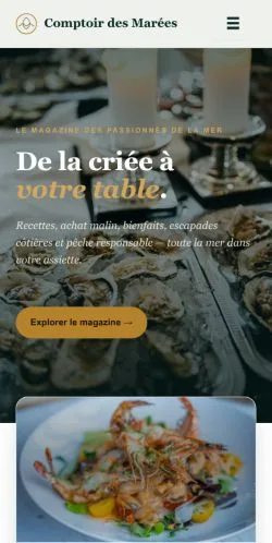 Forhåndsvisning af Comptoir Des Marées, opført til udgivelse af sponsorerede artikler