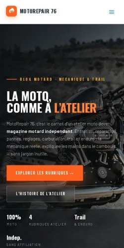 Preview of the MotoRepair 76 website, listed for sponsored article publication