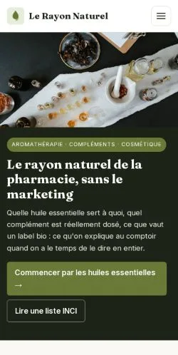 スポンサード記事の掲載先として登録されたLe Rayon Naturelのサイトプレビュー