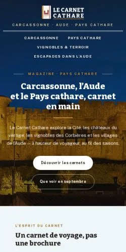 Vorschau der Website Carnet Cathare, gelistet für die Veröffentlichung gesponserter Artikel