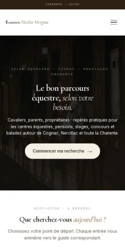 Aperçu du site Ecuries Nicolas Mergnac, référencé pour publier un article sponsorisé