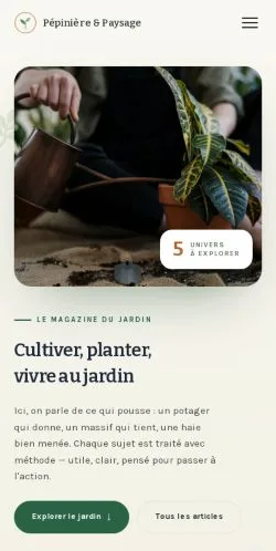 Anteprima del sito Pépinière & Paysage, referenziato per la pubblicazione di articoli sponsorizzati
