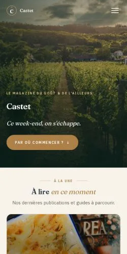 Vista previa del sitio Castet Gourmand, referenciado para publicar artículos patrocinados