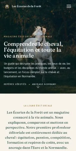 Podgląd witryny Cheval Normandie Guides, ujętej jako miejsce publikacji artykułów sponsorowanych