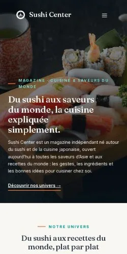 Forhåndsvisning af Sushi Center Magazine, opført til udgivelse af sponsorerede artikler