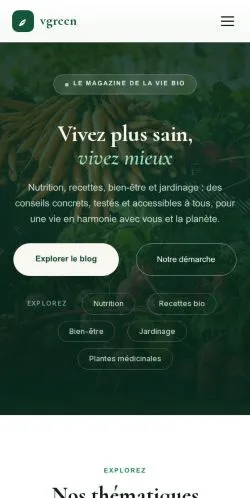 Anteprima del sito VGreen Bio & Saine, referenziato per la pubblicazione di articoli sponsorizzati