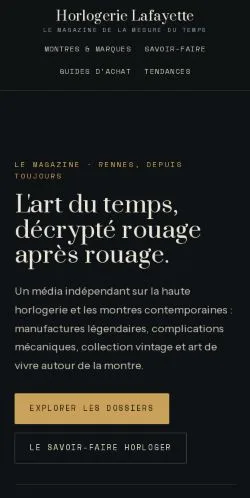 スポンサード記事の掲載先として登録されたHorlogerie Lafayetteのサイトプレビュー