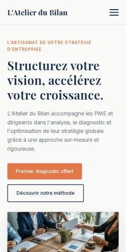 스폰서 기사 게재 매체로 등록된 L'Atelier Du Bilan 사이트 미리보기