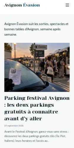 Aperçu du site Avignon Évasion, référencé pour publier un article sponsorisé