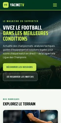 スポンサード記事の掲載先として登録されたYacine TVのサイトプレビュー
