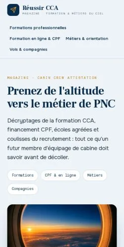 Anteprima del sito Réussir CCA, referenziato per la pubblicazione di articoli sponsorizzati