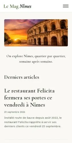 Preview of the Le Mag Nîmes website, listed for sponsored article publication