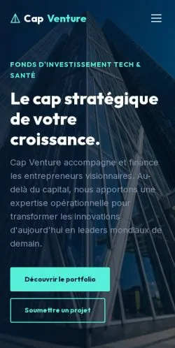 스폰서 기사 게재 매체로 등록된 Cap Venture 사이트 미리보기