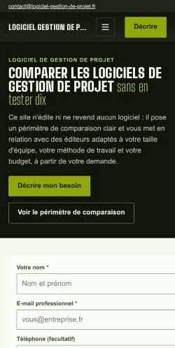 Forhåndsvisning af Logiciel Gestion Projet, opført til udgivelse af sponsorerede artikler