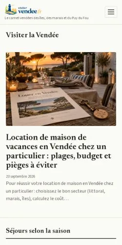 Anteprima del sito Visiter Vendée, referenziato per la pubblicazione di articoli sponsorizzati
