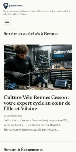 Vista previa del sitio Que Faire À Rennes, referenciado para publicar artículos patrocinados