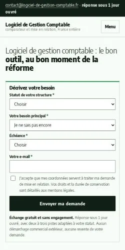Vorschau der Website Logiciel Gestion Comptable, gelistet für die Veröffentlichung gesponserter Artikel