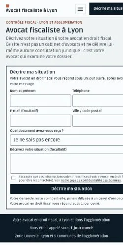 Forhåndsvisning af Avocat Fiscaliste Lyon, opført til udgivelse af sponsorerede artikler
