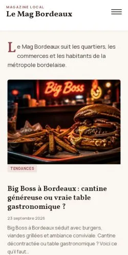 Forhåndsvisning af Le Mag Bordeaux, opført til udgivelse af sponsorerede artikler