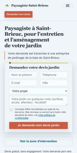 Vorschau der Website Saint-Brieuc Paysage, gelistet für die Veröffentlichung gesponserter Artikel