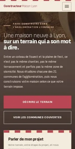 스폰서 기사 게재 매체로 등록된 Constructeur Maison Lyon 사이트 미리보기