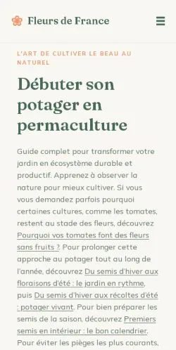 Aperçu du site Fleurs De France, référencé pour publier un article sponsorisé