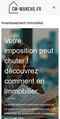 스폰서 기사 게재 매체로 등록된 Gestion Patrimoine Actualités 사이트 미리보기