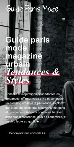 Anteprima del sito Guide Paris Mode, referenziato per la pubblicazione di articoli sponsorizzati